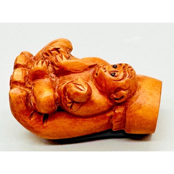 Netsuke Hand Carved Boxwood Monkey Toggle Luck Charm 2 inch Japanese Inro Ojime - Picture 4 of 9